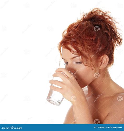 Woman Drinking Water from Glass Stock Photo - Image of girl, close: 17080862