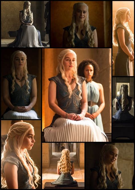 Daenerys Targaryen Game of Thrones Mereen blue white dress | Game of thrones outfits, Game of ...