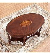 Amazon.com: Gexpusm Oval Coffee Tables, Natural Wood Coffee Table, Round Solid Wood Center Large ...