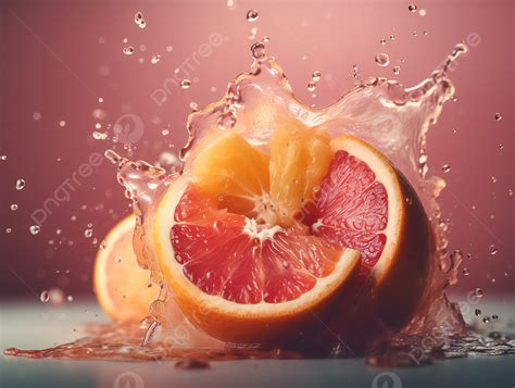 Fresh Orange Fruit Slices Water Splash Photography Advertising Background, Fruit, Gourmet Food ...