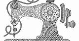 Old Fashioned Sewing Machine Coloring Page  Craftin Pinterest sketch template