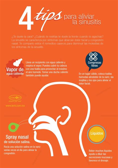 Infografía: 4 tips para aliviar la #sinusitis. #salud y #bienestar via @placerporvivir Sinus ...