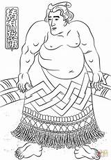 The Sumo Wrestler By Utagawa Kuniyoshi coloring Page  Free Printable sketch template