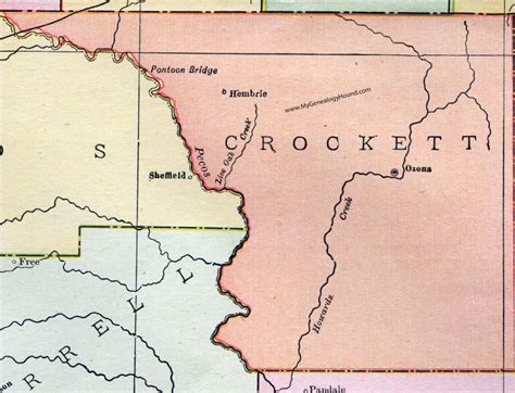 Crockett County, Texas, Map, 1911, Hembrie, Ozona