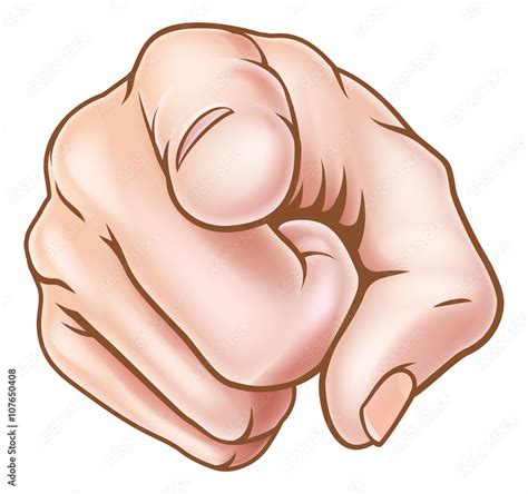 Cartoon Hand Pointing Finger at You Stock Vector | Adobe Stock