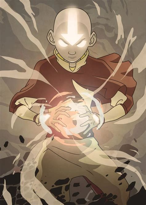 'Aang Elements' Poster, picture, metal print, paint by Avatar: The Last Airbender | Displate ...
