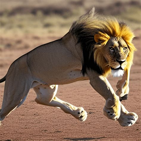 Lion Hunting Prey Digital Graphic · Creative Fabrica