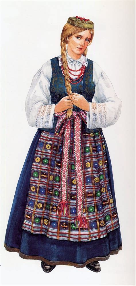 A Lithuanian folk costume. | Lithuanian clothing, Folk clothing, Folk ...