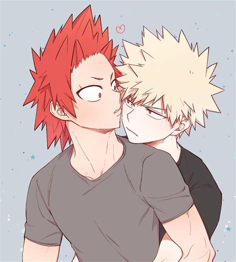 SOYO (@saltF_01) | Cute kiss, Bakugou and kirishima, Kirishima and bakugou