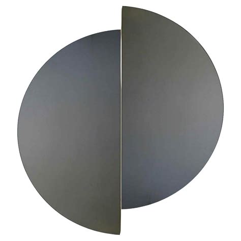 Set of 2 Luna Half-Moon Black Tinted Round Frameless Minimalist Mirror, Large For Sale at ...