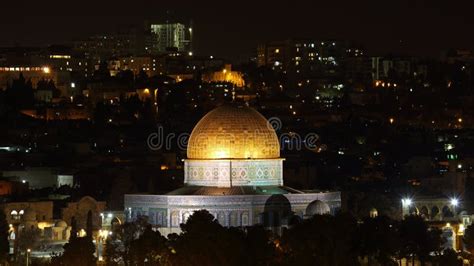 Night View at Dome of the Rock, Jerusalem, Israel Stock Image - Image of historic, rock: 92549389