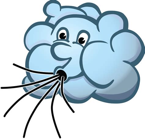 Free Clipart Of A cloud blowing wind