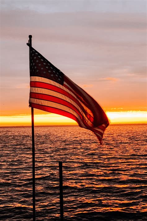 American Flag Sunset Wallpaper