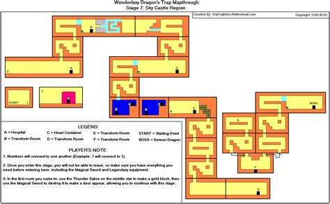 Wonder Boy III: The Dragon's Trap Sky Castle Map Map for Sega Master ...