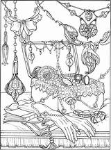 jewelry In box coloring Sheet sketch template