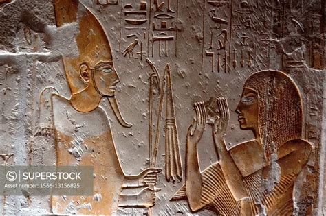 Pharaoh. Mastaba of Horemheb. Saqqara necropolis. Lower Egypt - SuperStock