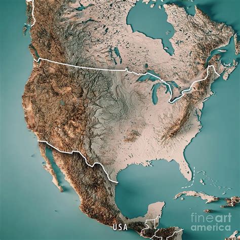 3D topographic map of the US : r/MapPorn