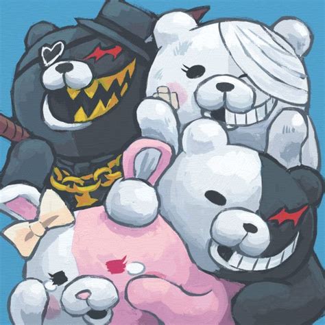 Kurokuma | Shirokuma | Monomi | Monukuma | Dessin, Danganronpa, Dessin manga