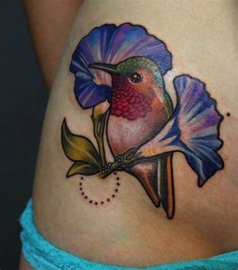 Colorful bird Tattoo with flowers - ideas tattoo designs | Colorful ...