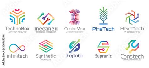 Technology Logo Design Set V.1 Stock Vector | Adobe Stock