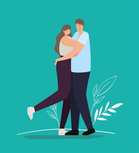 Premium Vector | Romantic couple hugging