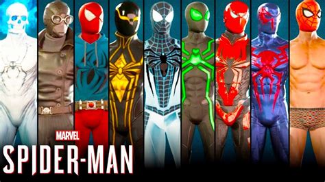 Spiderman PS4 All Suits Costumes Unlocked + Free Roam Skins (Spider ...