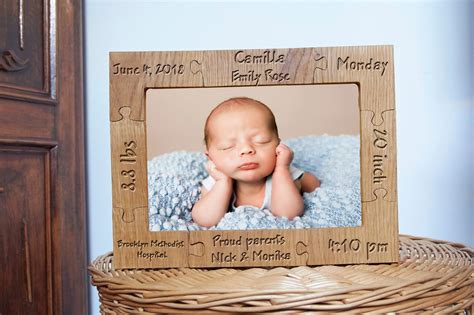 Personalized baby picture frames Birth announcement frame New | Etsy