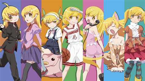 Wallpaper : illustration, Monogatari Series, anime girls, Oshino Shinobu, cartoon, comics ...