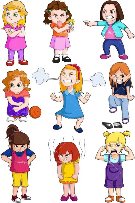 Angry Little Girl Clipart