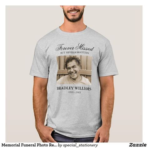 Memorial Funeral Photo Remembrance T-Shirt | Zazzle.com in 2021 | Photo remembrance, Funeral ...