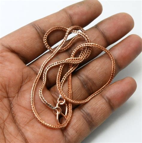 Wheat Chain Necklace Pure Copper Wheat Chain Solid Jewelry Chain Wheat Chain Gift for Viking ...