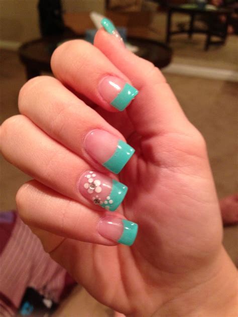 on Twitter | Teal nails, Turquoise nails, French tip nails