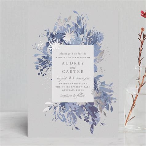 "Fantasy" - Foil-pressed Wedding Invitation Petite Cards in Noir ...