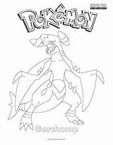 Garchomp Coloring Page  Super Fun sketch template