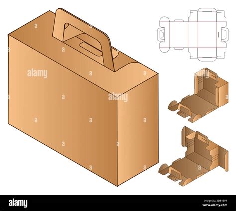 Box packaging die cut template design. 3d mock-up Stock Vector Image ...