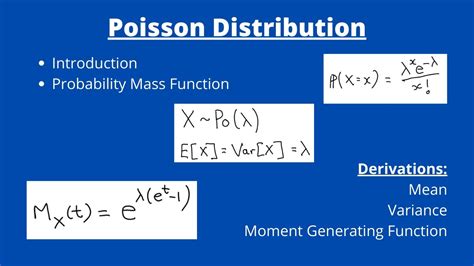 Poisson Distribution Introduction Mean and Variance - YouTube