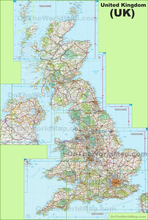 Large detailed map of UK with cities and towns - Ontheworldmap.com