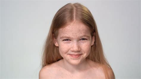 Little Girl with Freckles, Blond Hair is Smiling Stock Photo - Image of hair, background: 174197422