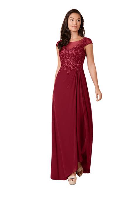 Azazie A-Line/Princess Scoop Asymmetrical Lace Mother of Groom/Bride Dresses - Burgundy in 2024 ...