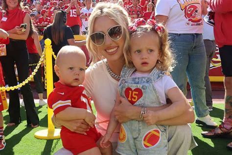 Brittany Mahomes Brings Son Bronze, 9 Months, to Meet Patrick on the Field