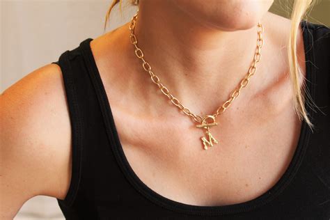 Necklaces for Women Initial Necklace Chunky Chain Necklace - Etsy Canada