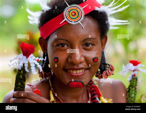 Female Tribal Dancer In Trobriand Island, Papua New Guinea Stock Photo ...