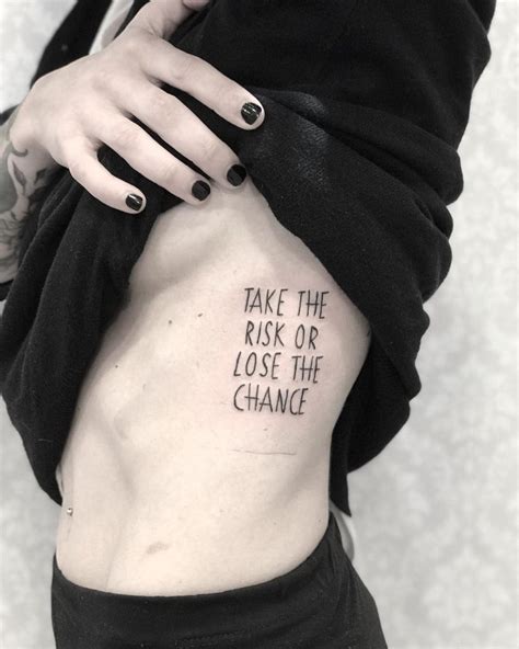 Take the risk or lose the chance tattoo - Tattoogrid.net