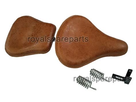 ROYAL ENFIELD CLASSIC 350cc 500cc Engraved Leather Front & Rear Seat Brown Tan $170.22 - PicClick