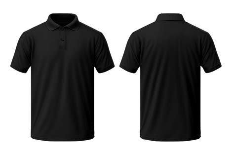 AI generated black polo shirt mockup template, isolated on transparent ...