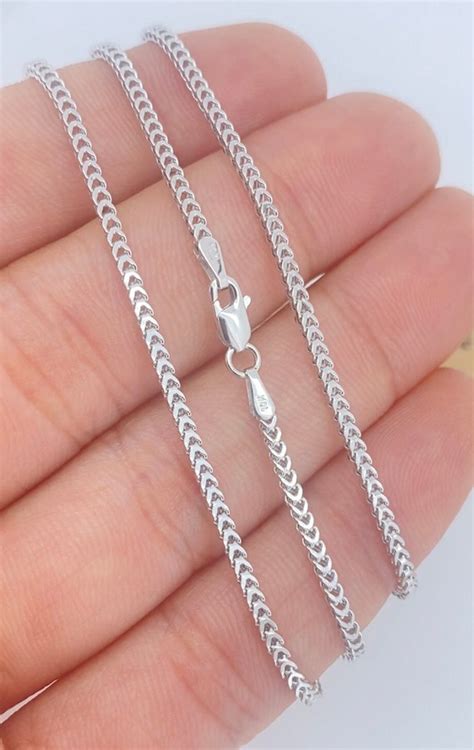 Solid 10K White Gold Franco Chain 1.75mm White Gold Chain - Etsy