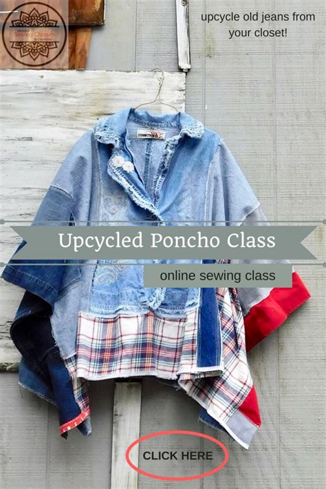 Upcycled Clothing Tutorial Poncho Sewing Classes Upcycled - Etsy