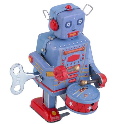 Retro Wind-Up Robot Toy - ThePeopleAreFly | Toy drum, Tin toys, Metal toys