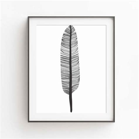 Black Feather Art Feather Art Print Modern Tribal Art | Etsy