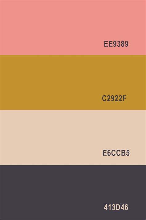 Pink, Gold, Cream, and Dark Grey Color Palette | Color palette yellow ...